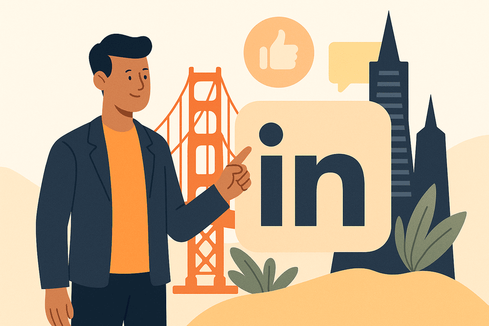Linkedin Profile Building Illustration